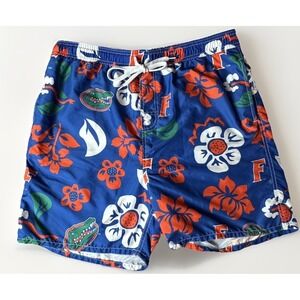 Mens Swim Trunks XL Florida Gators Wes & Willy Floral Hibiscus Board Shorts Blue